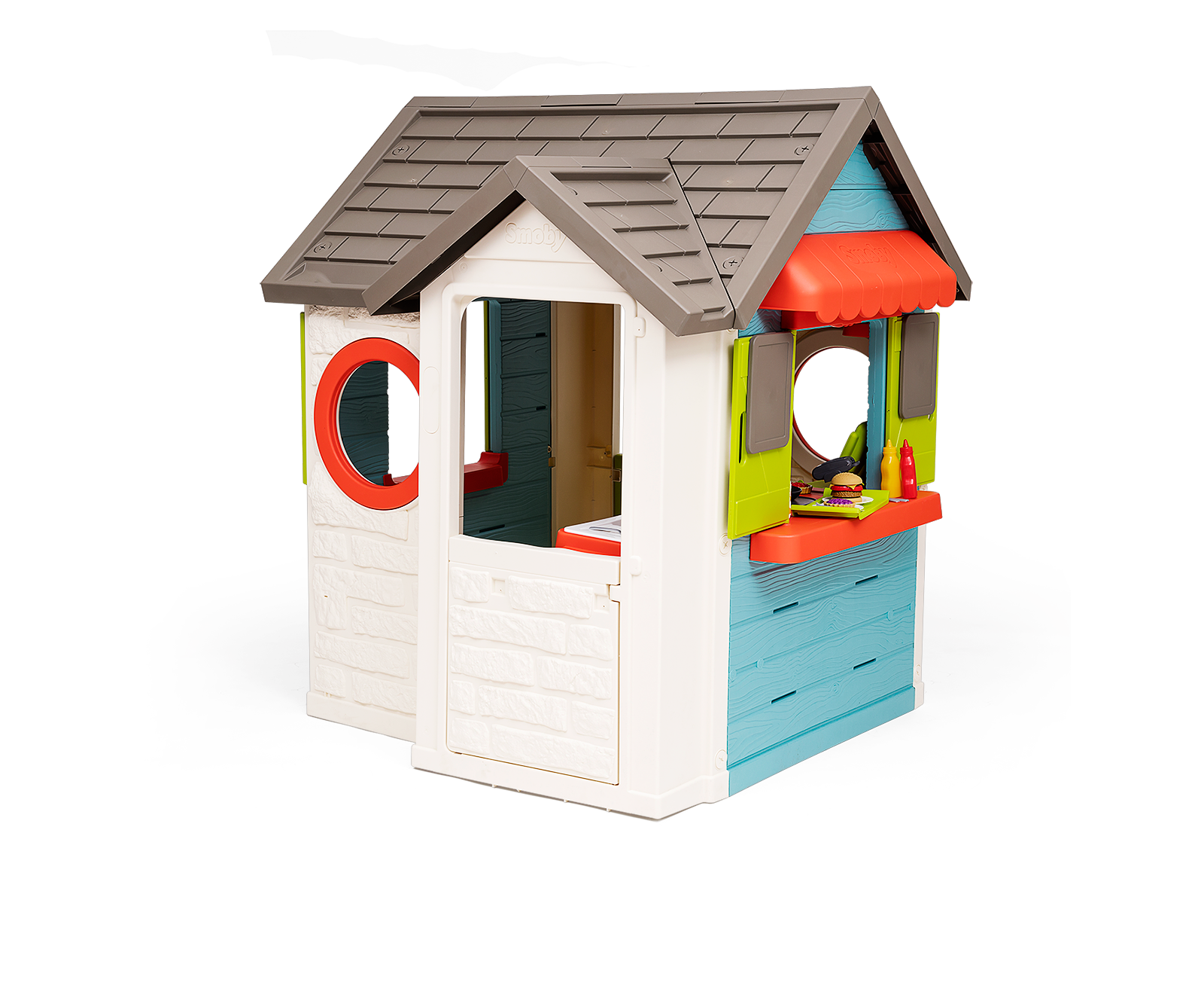 Къща с градински ресторант Chef House Smoby с кухня и магазин с касов апарат 38 аксесоара от 2 години