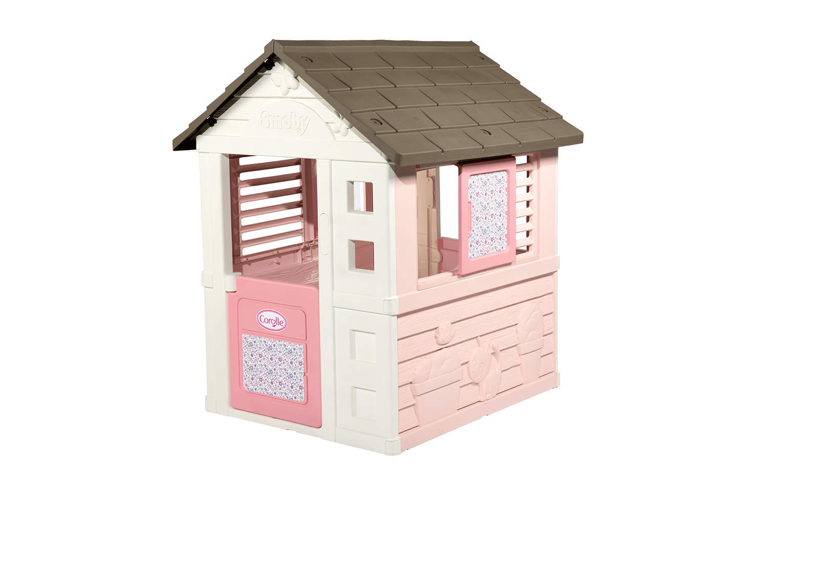 Къщичка Corolle Playhouse Smoby с 2 прозореца с щори и плъзгащи се капаци и 1 половин врата UV филтър от 2 години