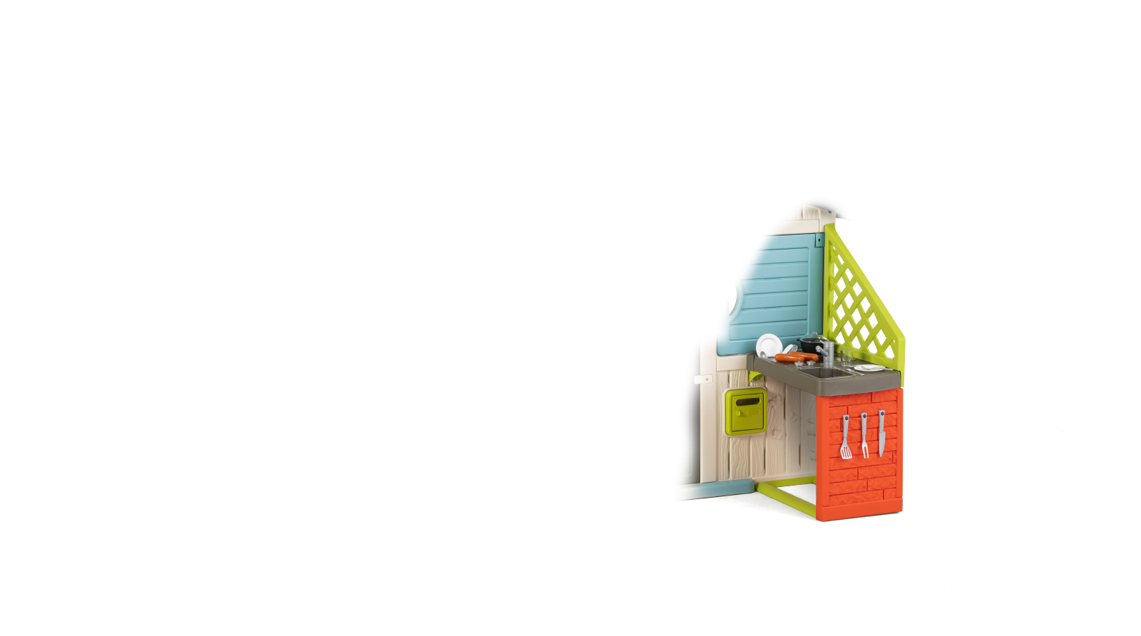 Къща на приятелите в елегантни цветове Friends House Evo Playhouse Smoby разширяем 2 врати с ключ 6 прозореца с UV филтър 162 см височина